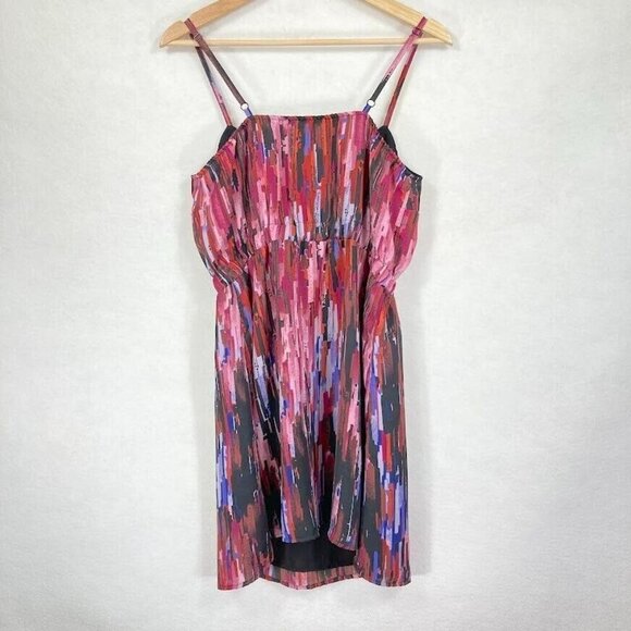 LC Lauren Conrad Sweetheart Neckline Spaghetti Strap Abstract Mini Dress 8 - Picture 2 of 4